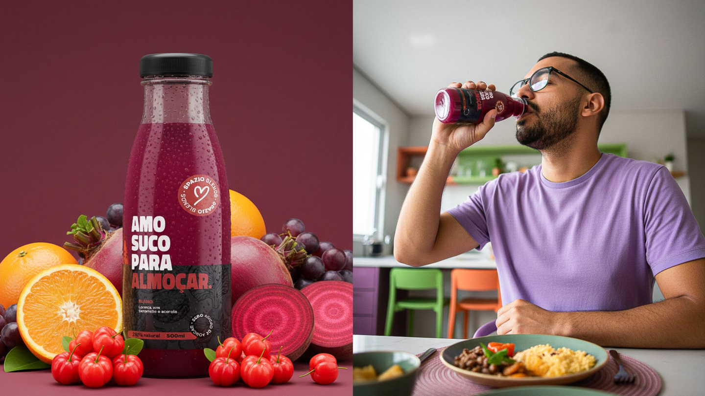 Amo Suco Para Almoçar - laranja, uva, beterraba e acerola